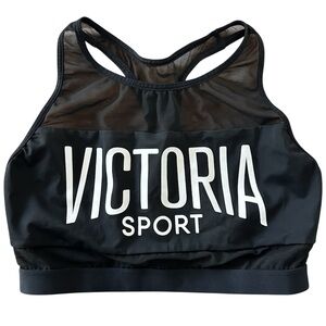 Victoria Sport Sports Bra Black White Sheer VS Victoria’s Secret Small